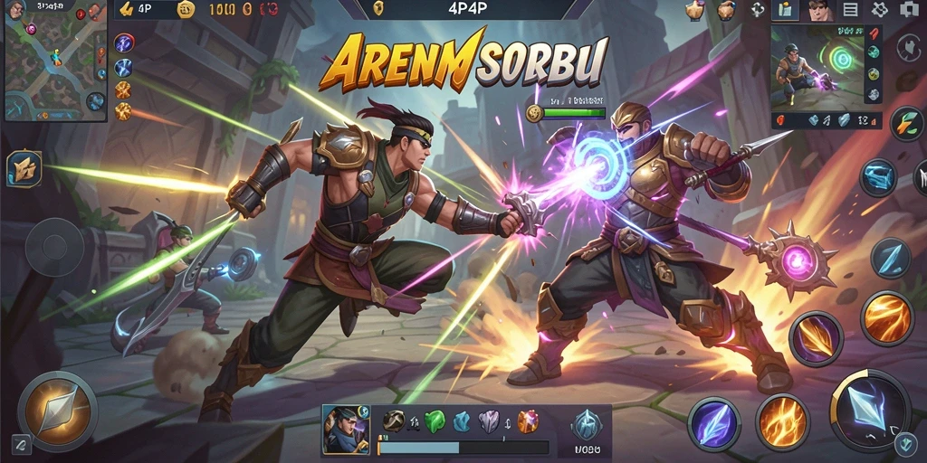 Tampilan gameplay epik dalam pertarungan MOBA.
