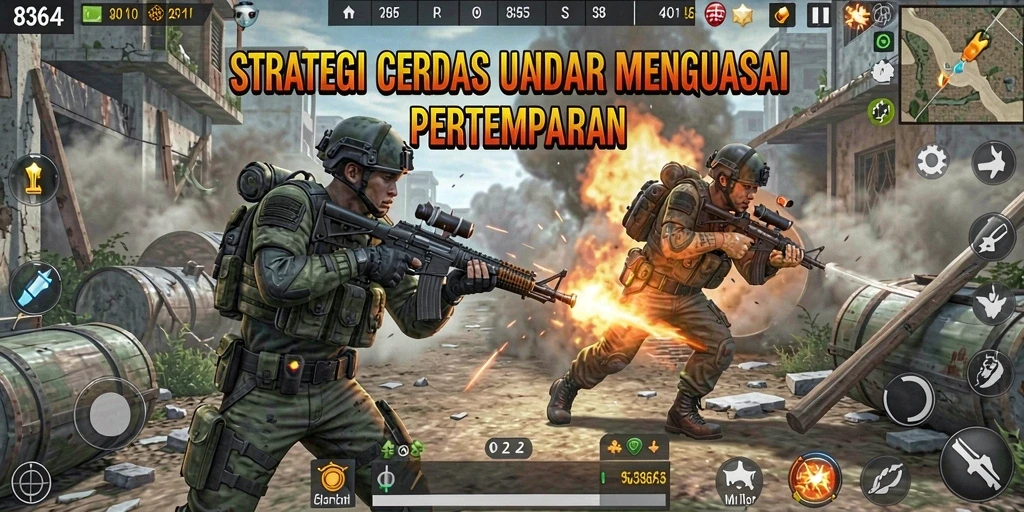 Gameplay seru dan menantang dari 8364 dalam pertempuran strategi.