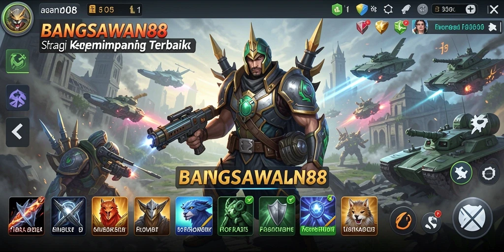 Tangkapan layar gameplay BANGSAWAN88 menampilkan pertempuran strategi yang intens.