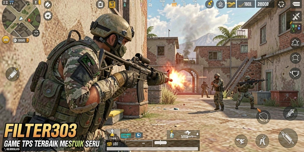 Gameplay menarik dari FILTER303 menunjukkan aksi menembak yang seru.