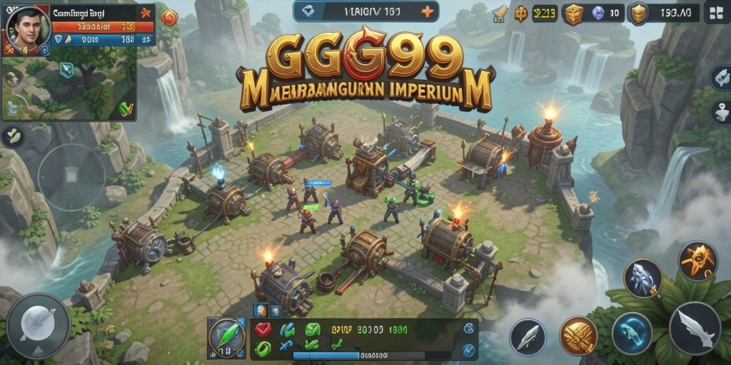 Tangkapan layar utama GG99 yang menunjukkan gameplay strategi yang intens.