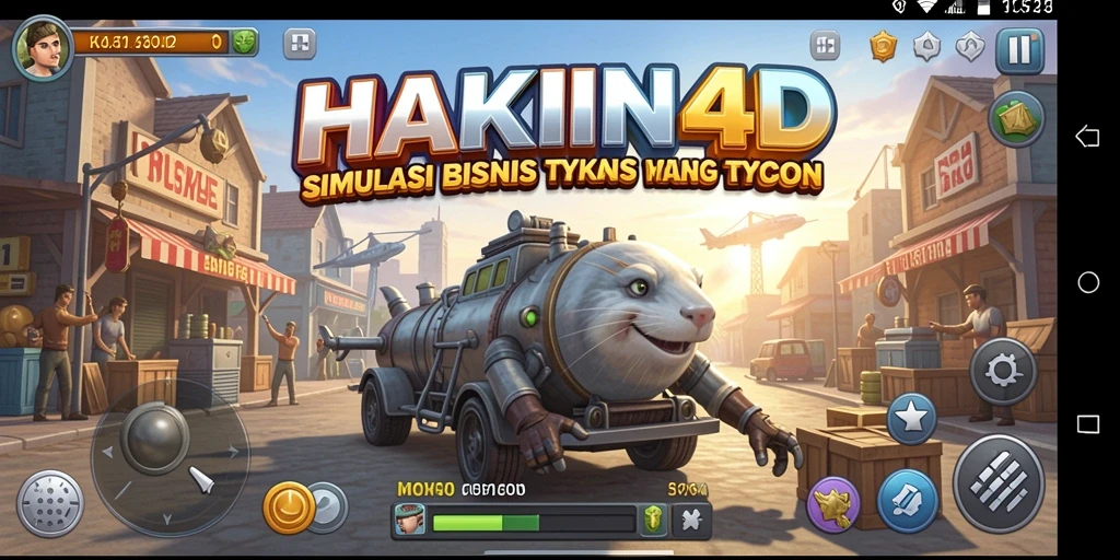 Screenshot HAKIN4D menampilkan gameplay dinamis dalam membangun bisnis Tycoon.