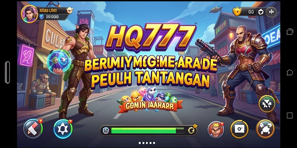 Tampilan gameplay menegangkan dari HQ777 yang penuh aksi.