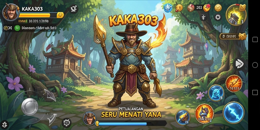 Tangkapan layar KAKA303 menunjukkan pemandangan menakjubkan dari gameplay petualangan.