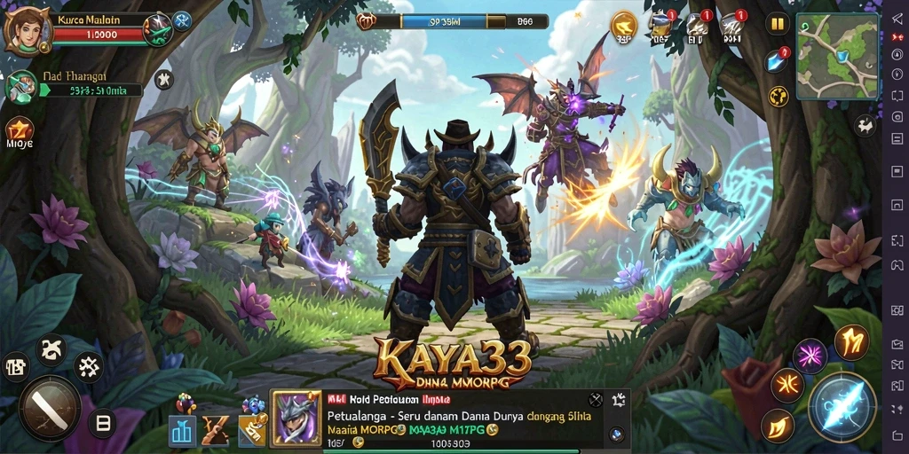 Gameplay KAYA33 menampilkan pertempuran seru dan eksplorasi dunia yang luas.