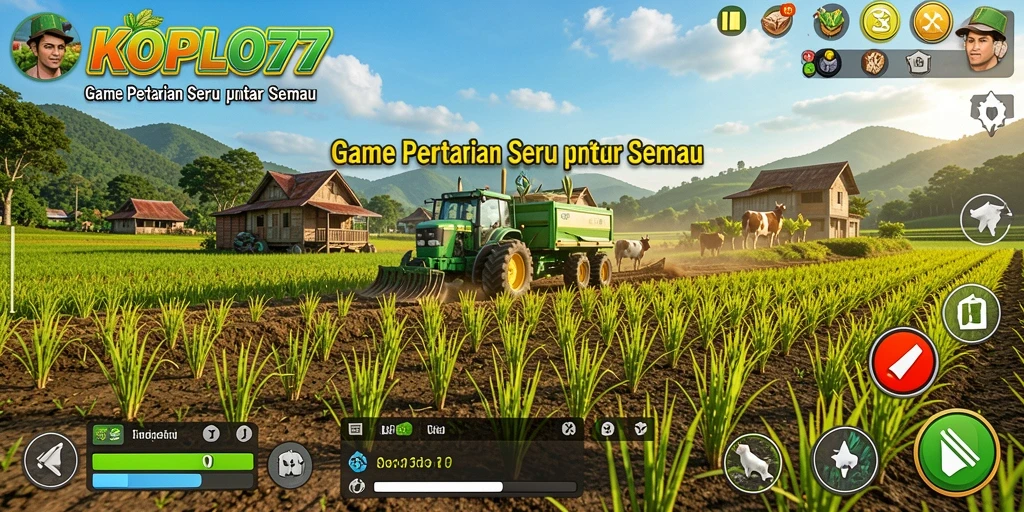Screenshot KOPLO77 menampilkan pengalaman bertani yang seru dan interaktif.