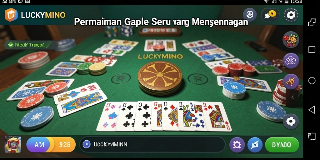 Tampilan gameplay seru dari LUCKYMINO dalam permainan Gaple