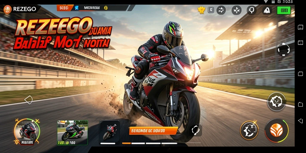 Tampilan gameplay seru di trek balap REZEGO.