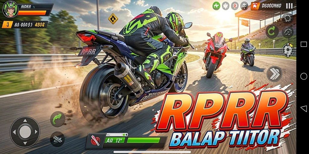 Gameplay seru RPRR dengan balap motor yang intens.