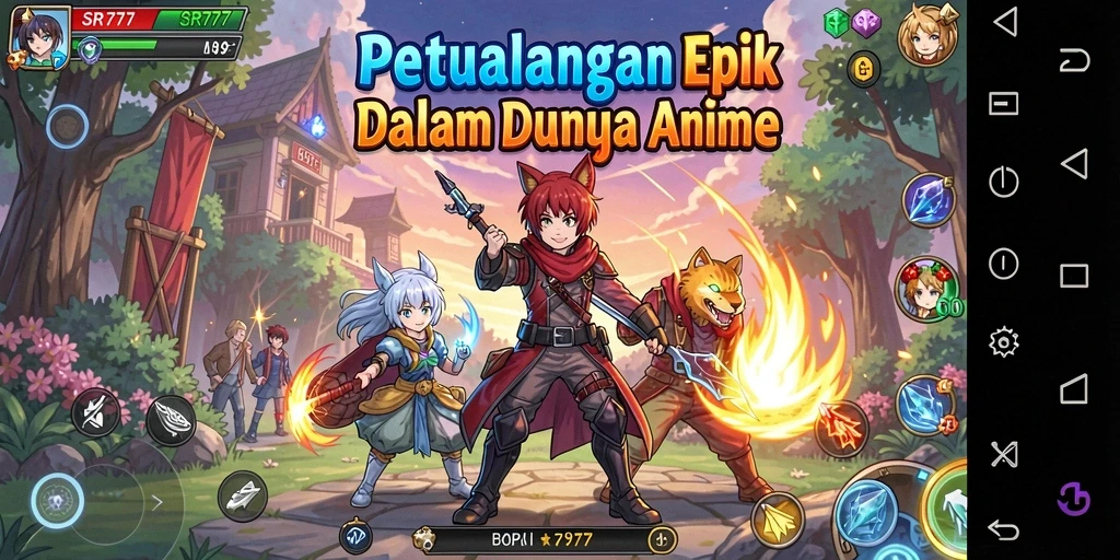Tampilan gameplay seru dalam <strong>SR777</strong> dengan karakter anime yang ikonik.