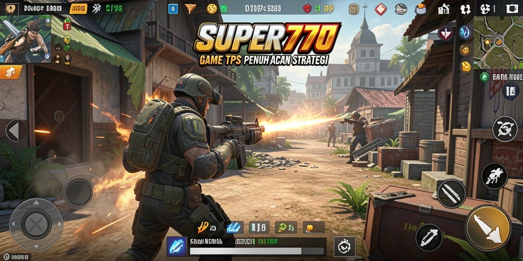 Tampilan menakjubkan gameplay TPS dalam SUPER777.