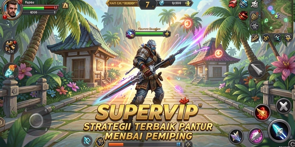 Tangkapan layar gameplay SUPERVIP yang mendebarkan dan strategis.